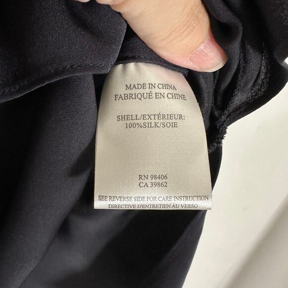 Theory Nicella Modern Black Silk Split Peplum Sleeveless Top M‎ Minimalist Work - Picture 7 of 11